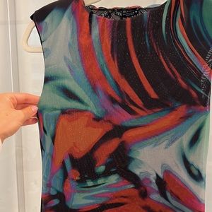 Zara Padded Shoulder midi dress